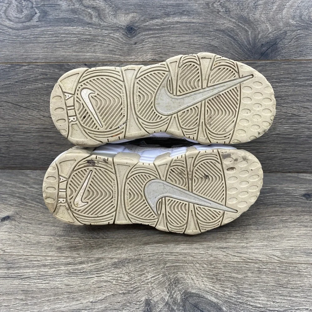 Nike Air More Uptempo Kids Size 1.5Y Beige Light Bone Retro Basketball Sneakers